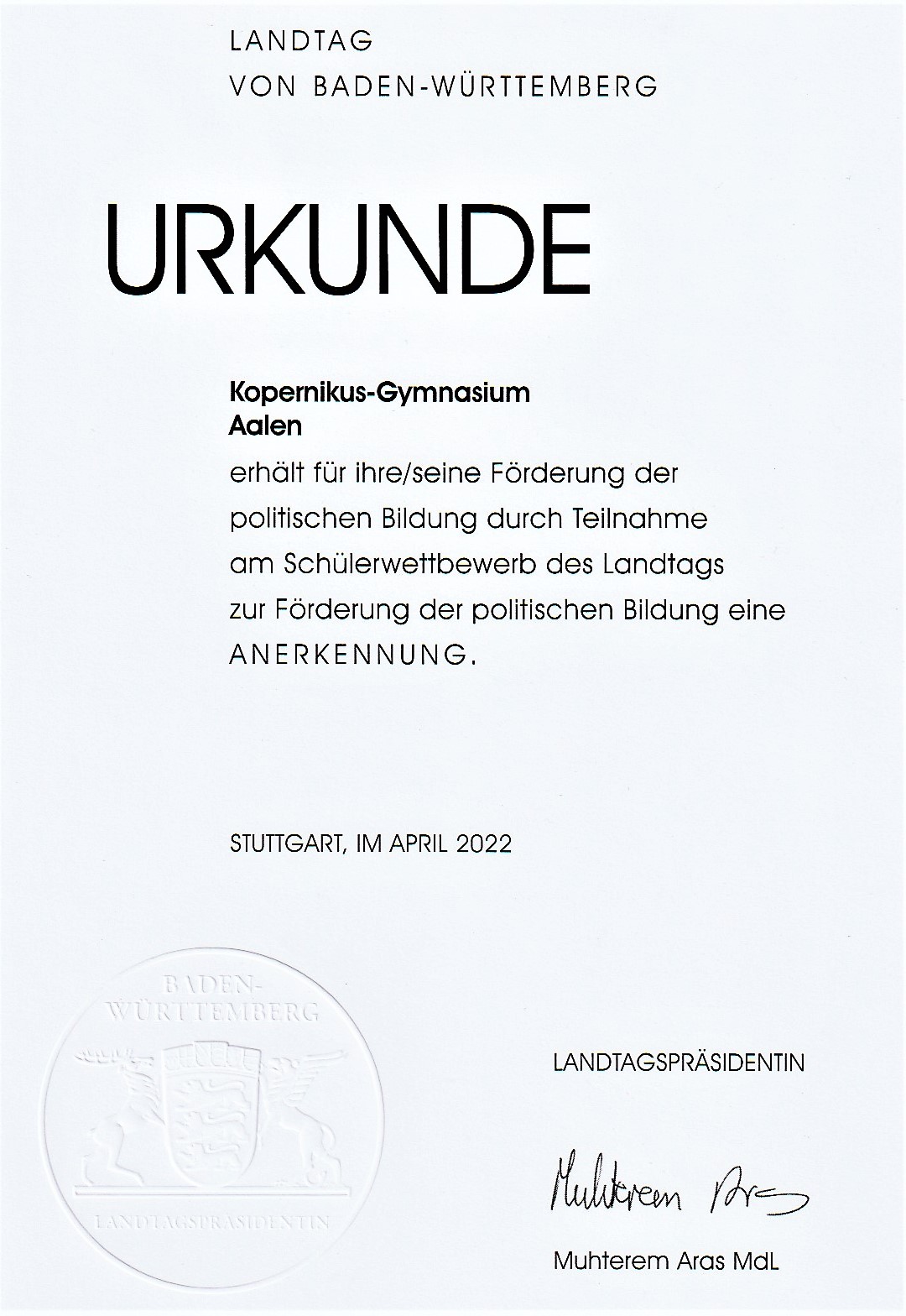 2022_Urkunde_Landtag